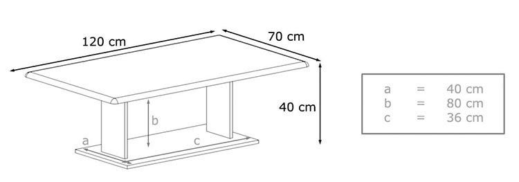 dimension de la table basse novomeuble